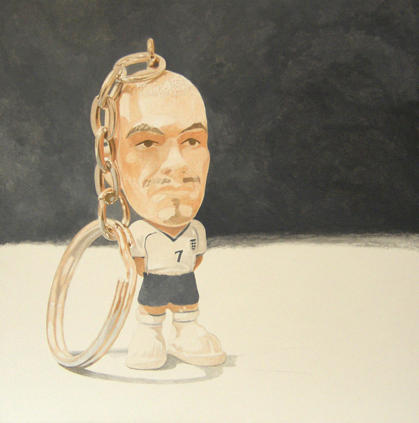 Steve Greaves - David Beckham Key Ring - photorealism toy painting