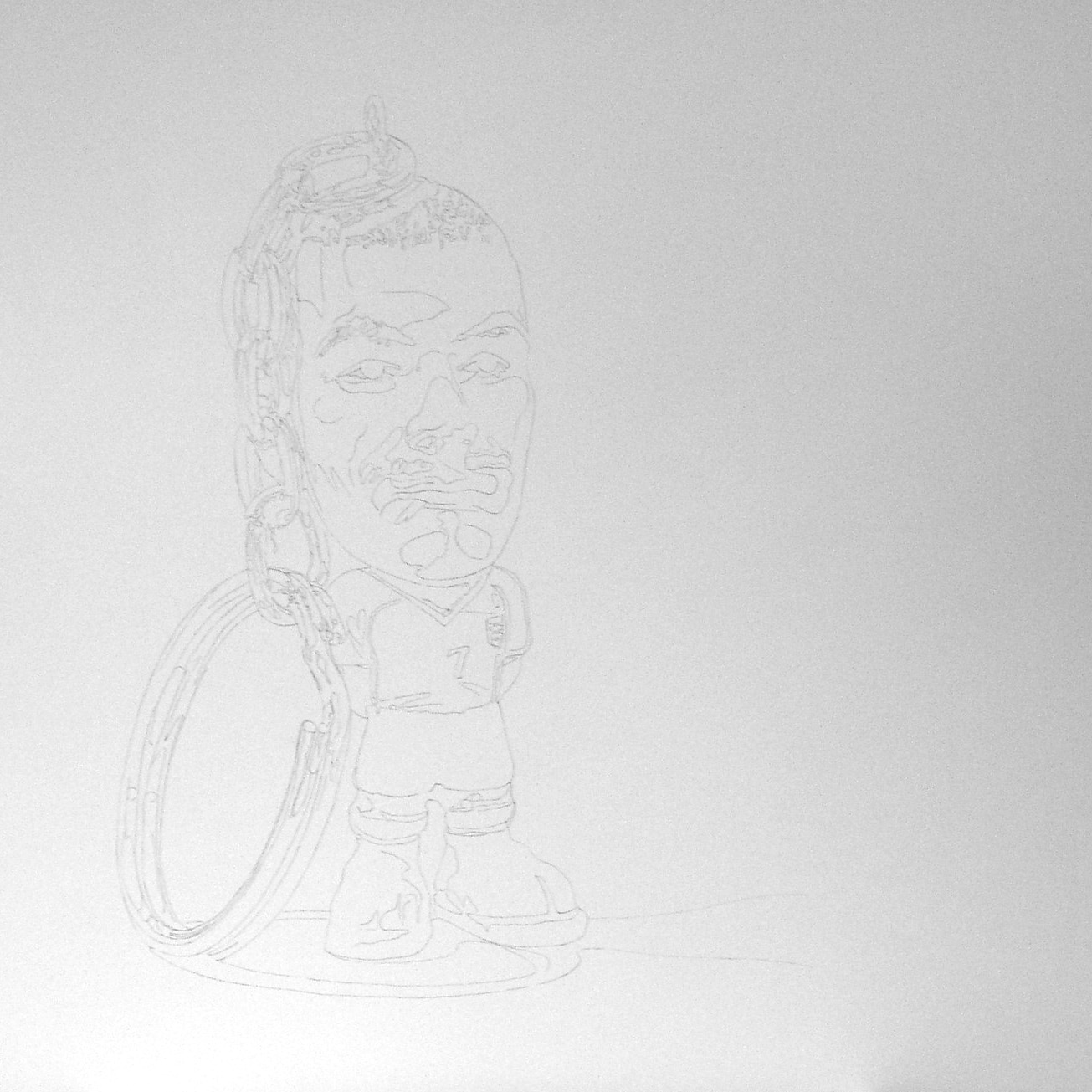 Steve Greaves - David Beckham Keyring - drawing