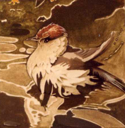 Enlarge: Blackcap - bird painting in gouache