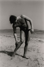 Steve Greaves Bodybuilder age 20 on Llansteffan Beach