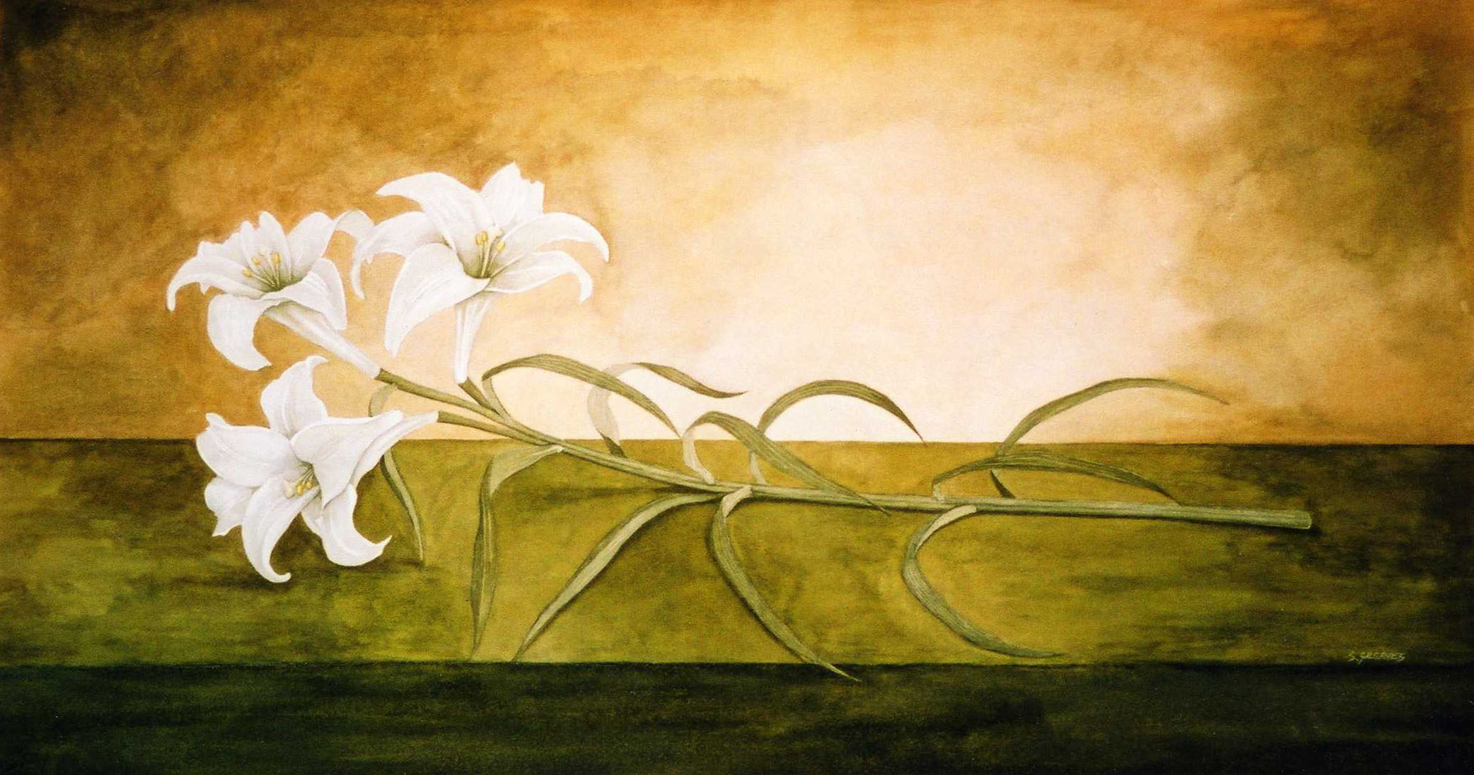 Steve Greaves - Lily No.1 - watercolour flower painting