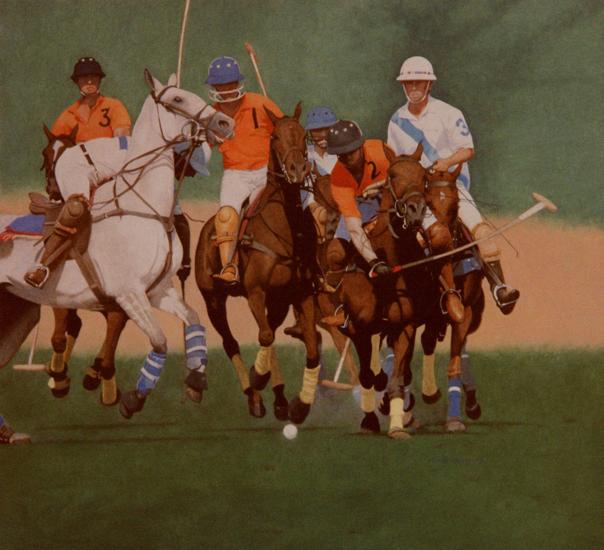Steve Greaves - The Polo Match - photorealism sport painting