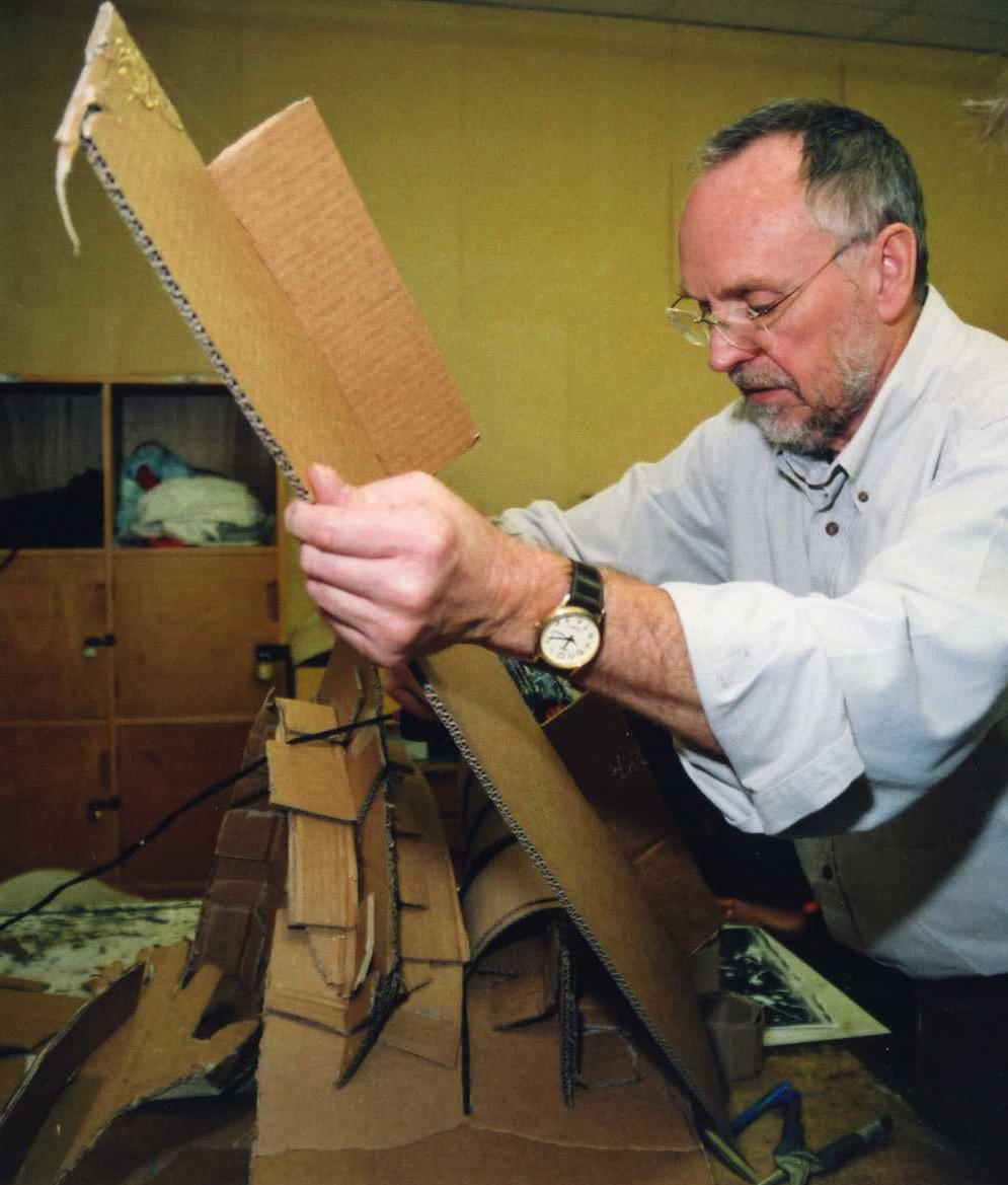 Phil Cox Cardboard Sculptor - Photo by Steve Greaves