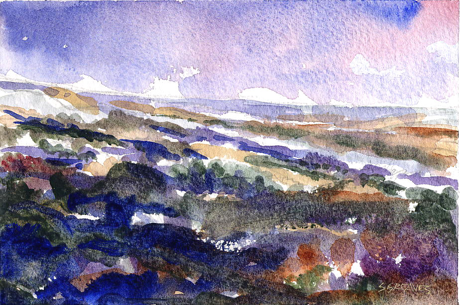 Steve Greaves - Ryedale, October - watercolour landscape painting