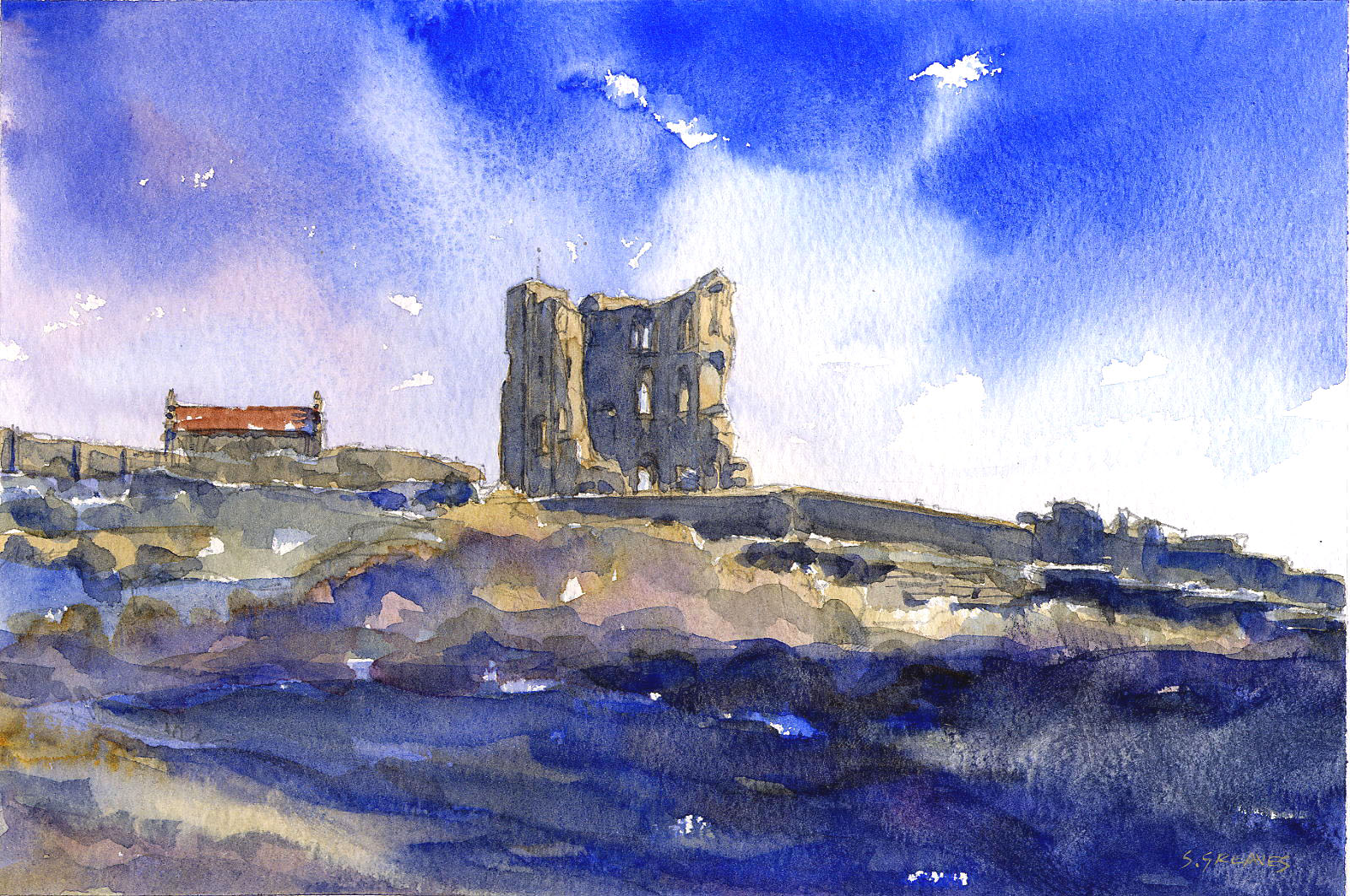 Back to: Scarborough Castle - watercolour landscape painting