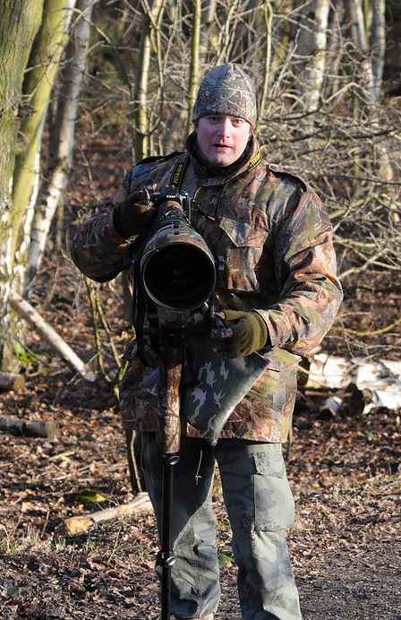 Steve Greaves wearing camo, photo by Derek Neal