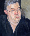 Ian McMillan The Barnsley Bard - Portrait Painting by Steve Greaves.