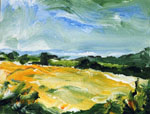 Steve Greaves - Darfield Cornfield - landscape painting in acrylic