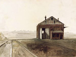 Steve Greaves - Railway Shed, Carmarthen - landscape oil painting