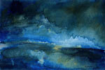 Steve Greaves - Ryedale, Blue - watercolour landscape painting