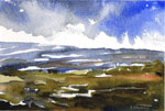 Moorland, Ryedale - watercolour landscape painting
