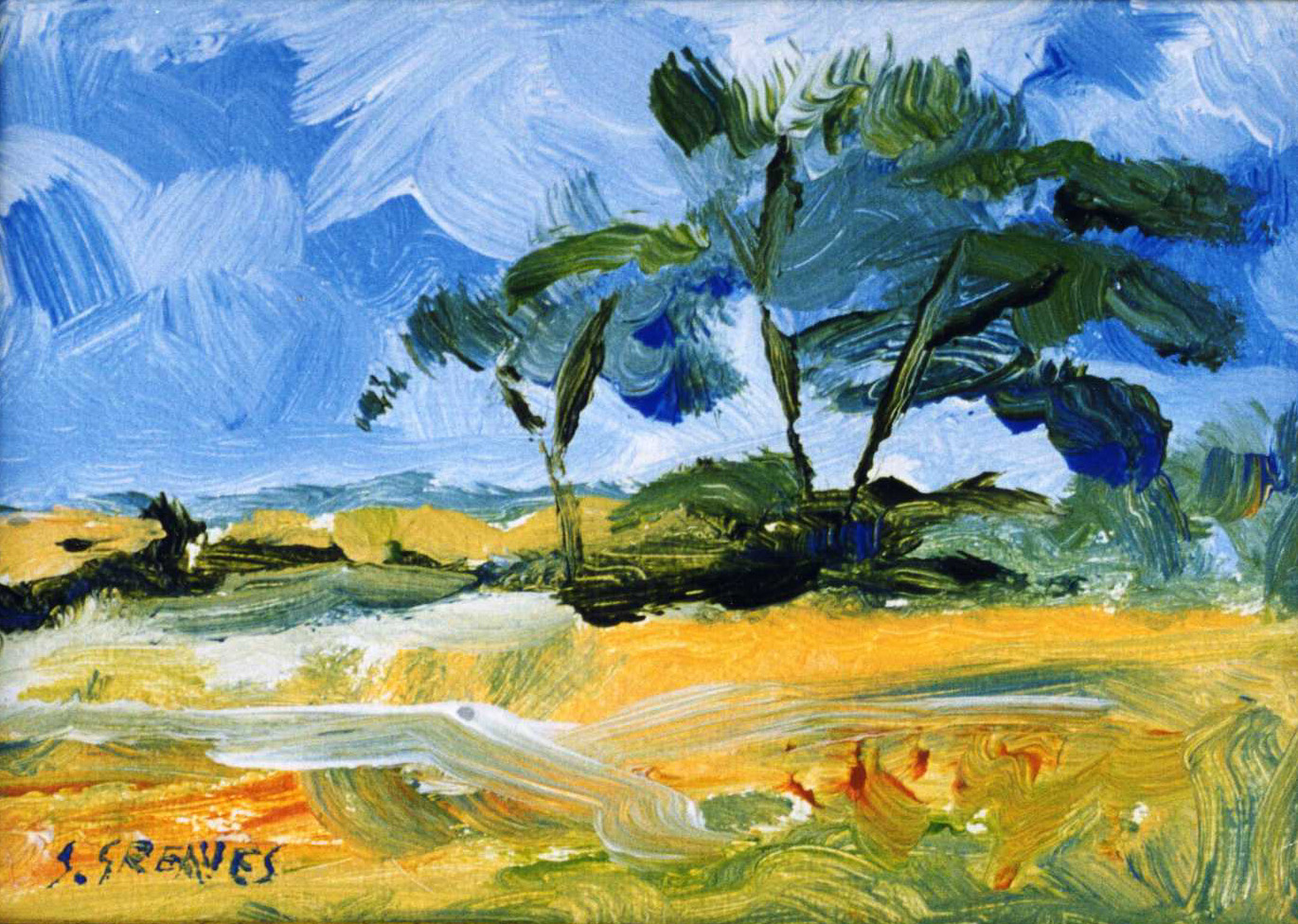 Steve Greaves - Wentworth Corn Field - expressionist landscape painting