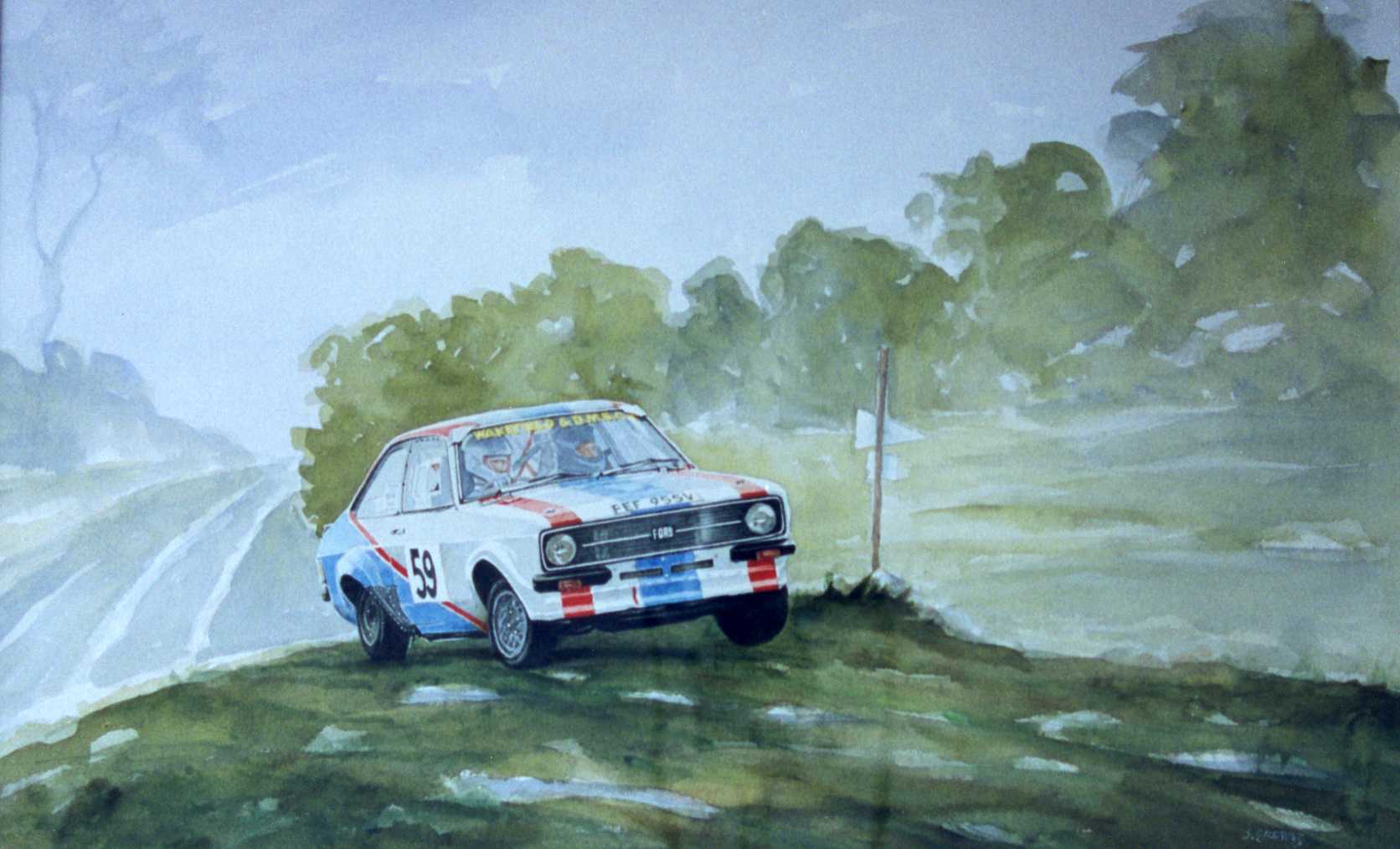 Steve Greaves - Rally Car - watercolour sport painting