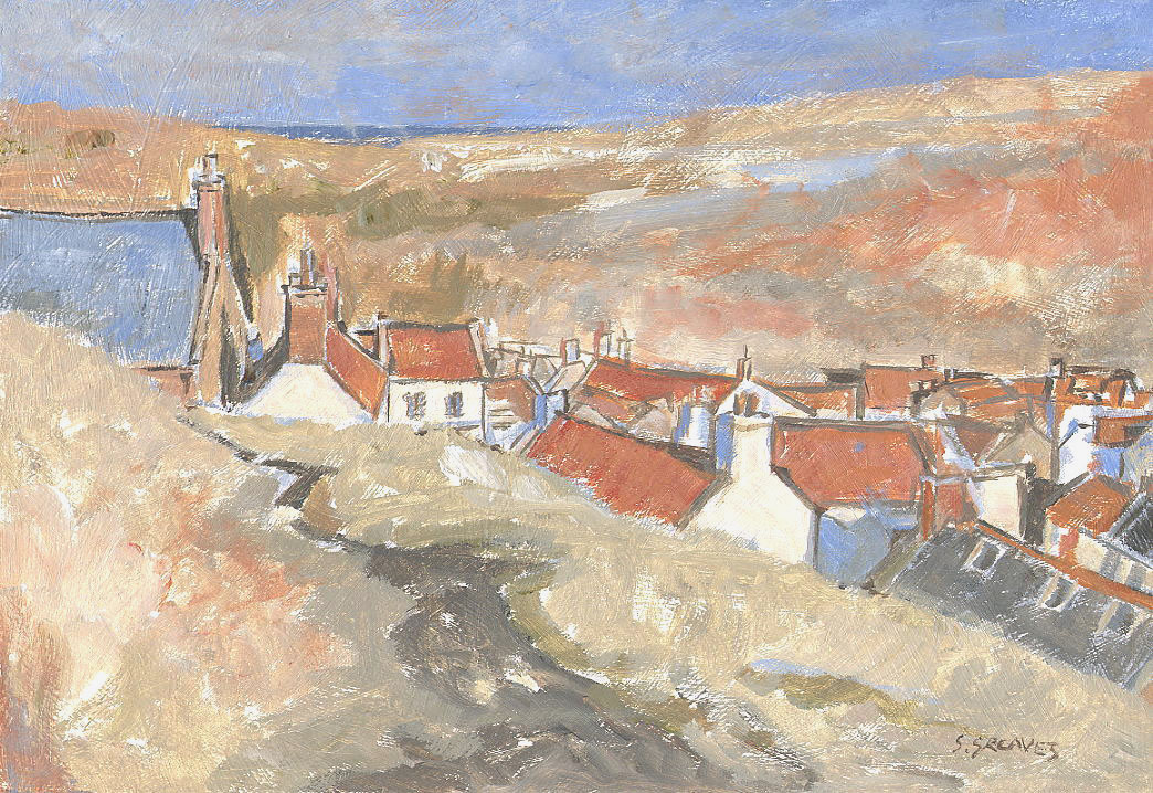 Steve Greaves - Top of Staithes - landscape painting in acrylic